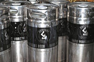 Kegs at Cutters Brewing Company in Avon