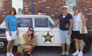 family with mayberry car Mayberry Cafe