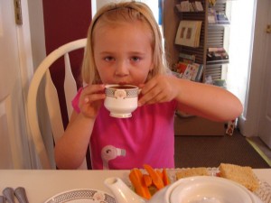 My daughter enjoying tea at The Porch.