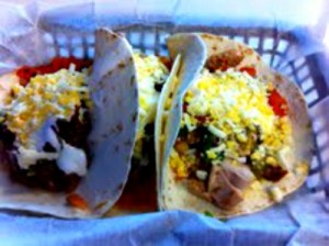 tacos with tons of toppings!
