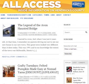 Blog screen shot