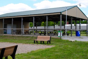 This shelter at North Salem Community Park houses plenty of picnic tables, modern bathrooms, lights and a grill.