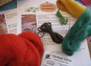 pumpkin kit for blog Nomad Yarns, Plainfield, Ind.