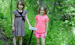 My daughters loved the new trail markers on the Vandalia Trail that told them how far they had walked.