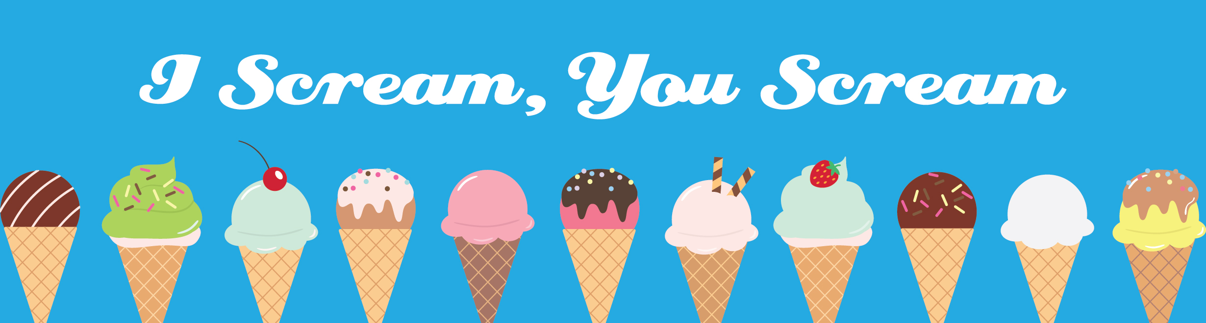 I Scream You Scream We ALL Scream For Ice Cream Wreath Sign 