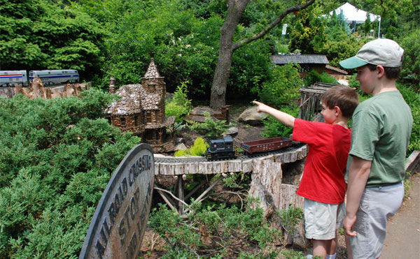 Morris Arboretum's Garden Railway opens for the season on May 28. Morris Arboretum's Garden Railway opens for the season on May 28.