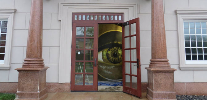 The all-seeing eye is watching for Escape Room challengers. The all-seeing eye is watching for Escape Room challengers.
