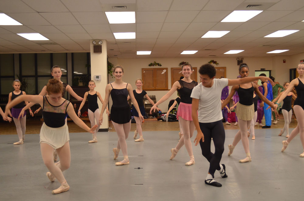 Juan Castellanos (front right) dreams of becoming a professional dancer