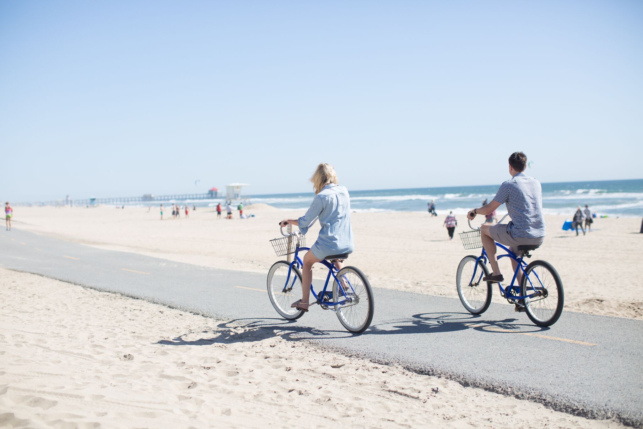 bike riding at the beach