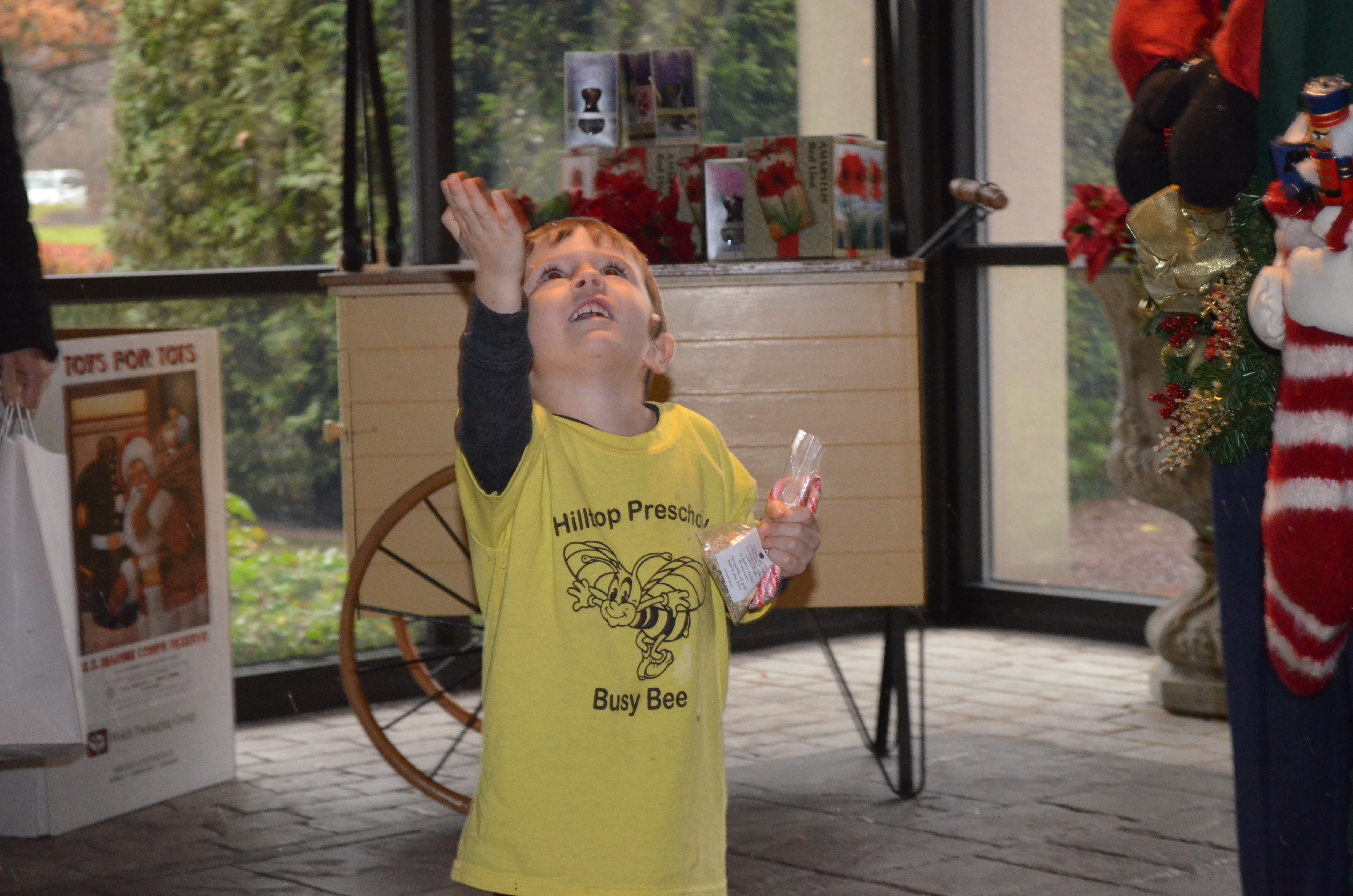 It's Snowing Inside the Byers' Choice Museum's Lobby