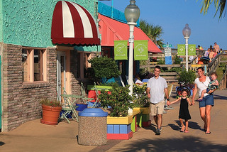 Family on boardwalk