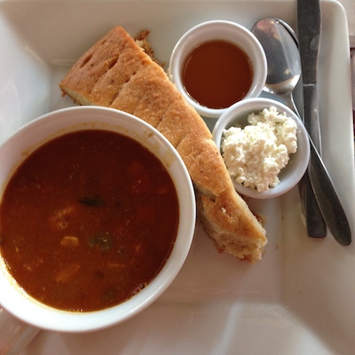 The soup and Ambasha bread The soup and Ambasha bread