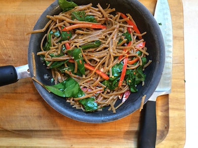 The ingredients turned into this! Simple and satisfying. Caroline's pasta dish