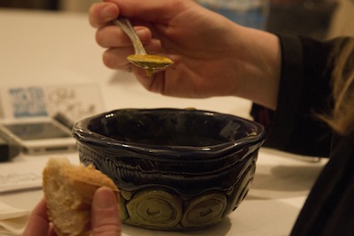 Enjoying soup & great conversation! (Courtesy of Deliberate Media LLC) Stone Soup Supper Soup