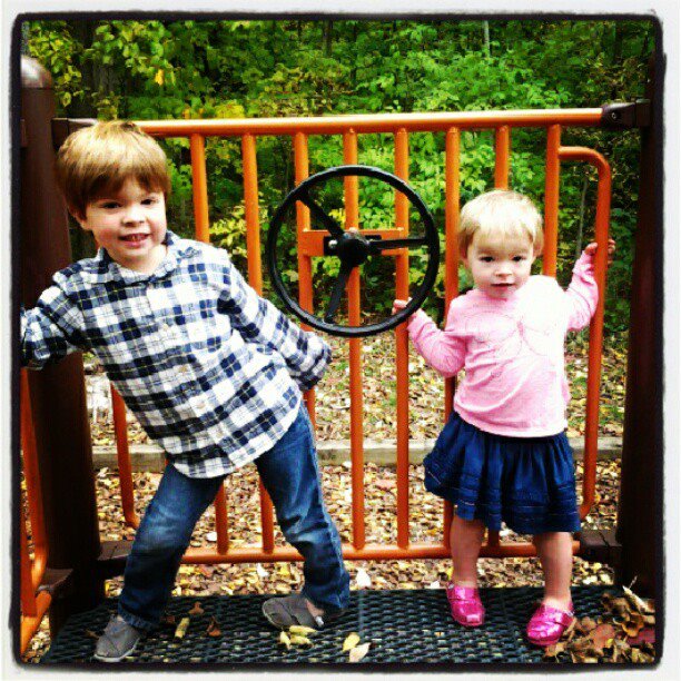 Potter's Bridge has a playground in addition to the covered bridge Potter's Bridge Playground