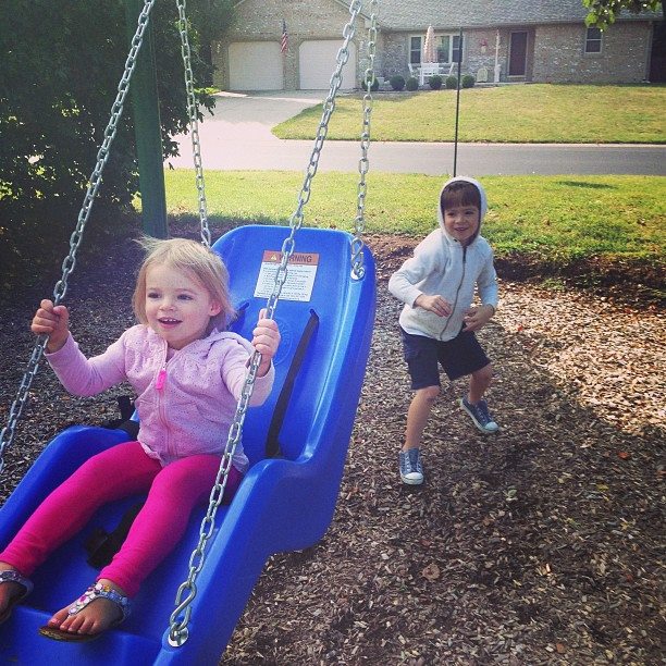 Swinging away at Red Bridge Park! Red Bridge park