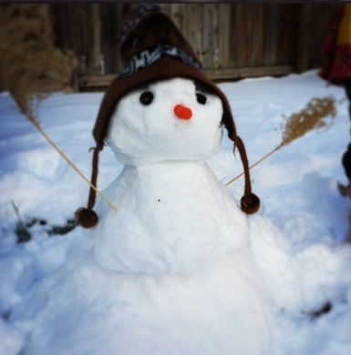 The classic kiddo activity- building a snowman. Visit Hamilton County for winter fun! Caroline snowman