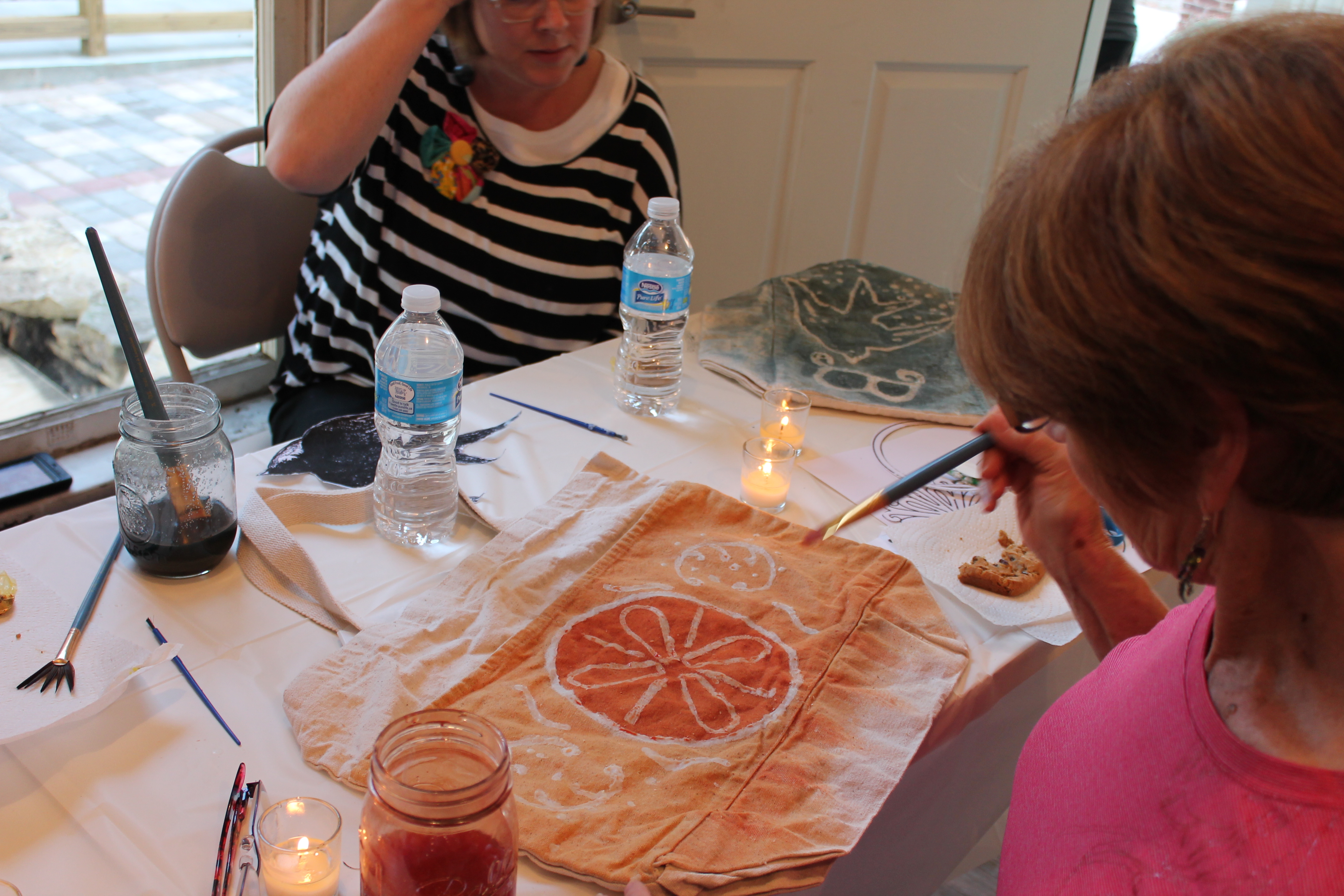 Canvas Bag painting class at Nickel Plate Arts Canvas Bag class