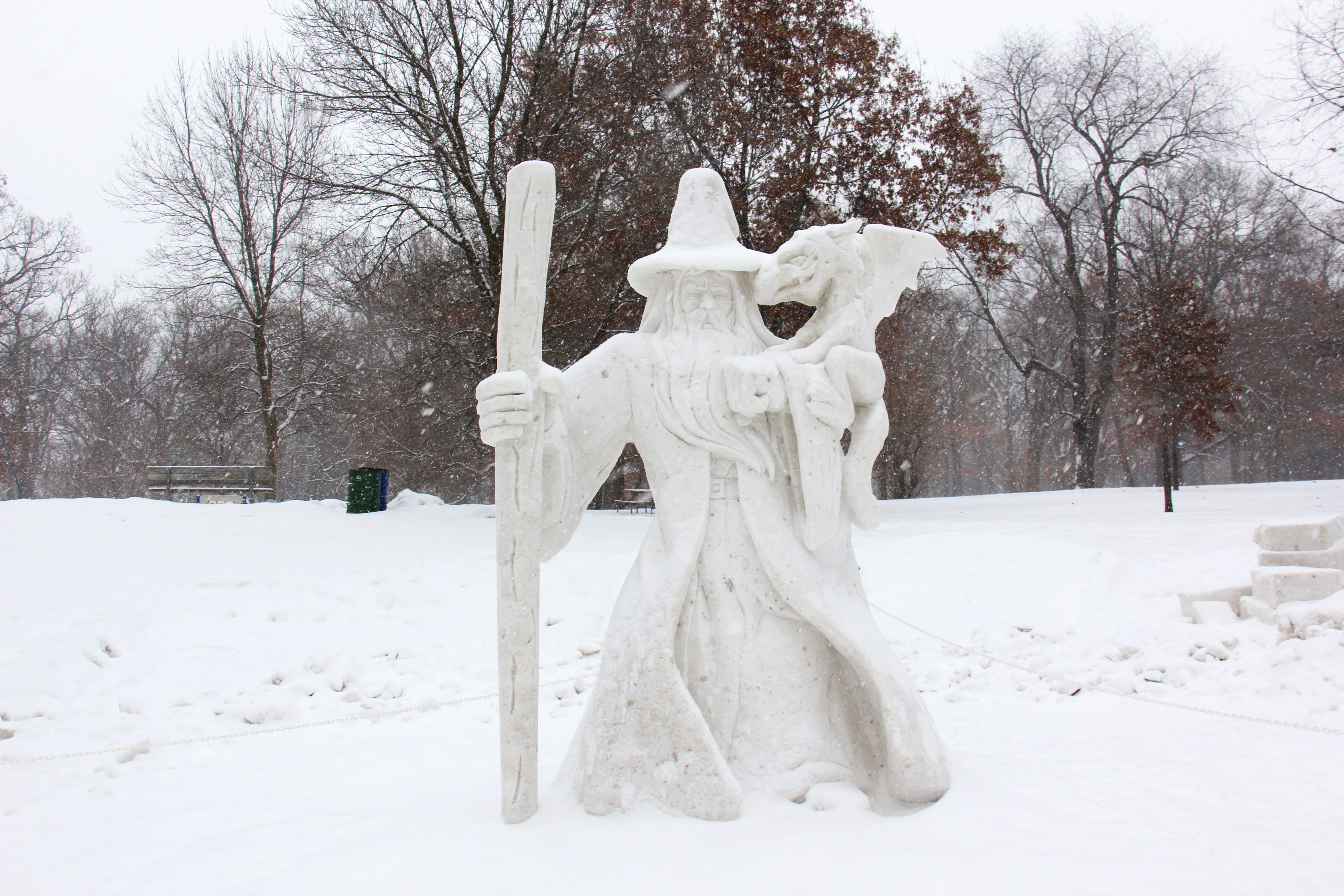 wizard snow sculpture