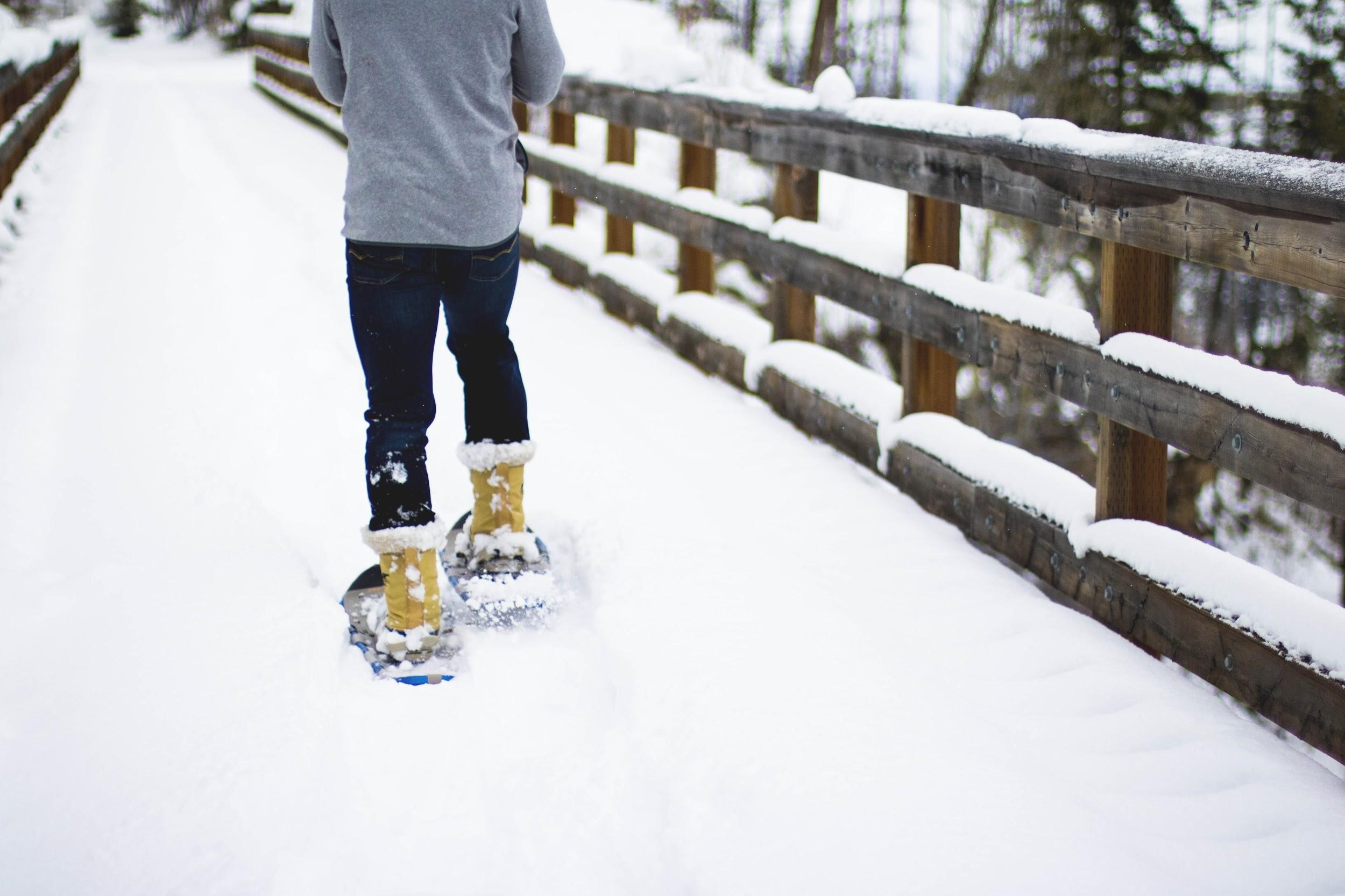 Snowshoeing at Myra Canyon Trestles