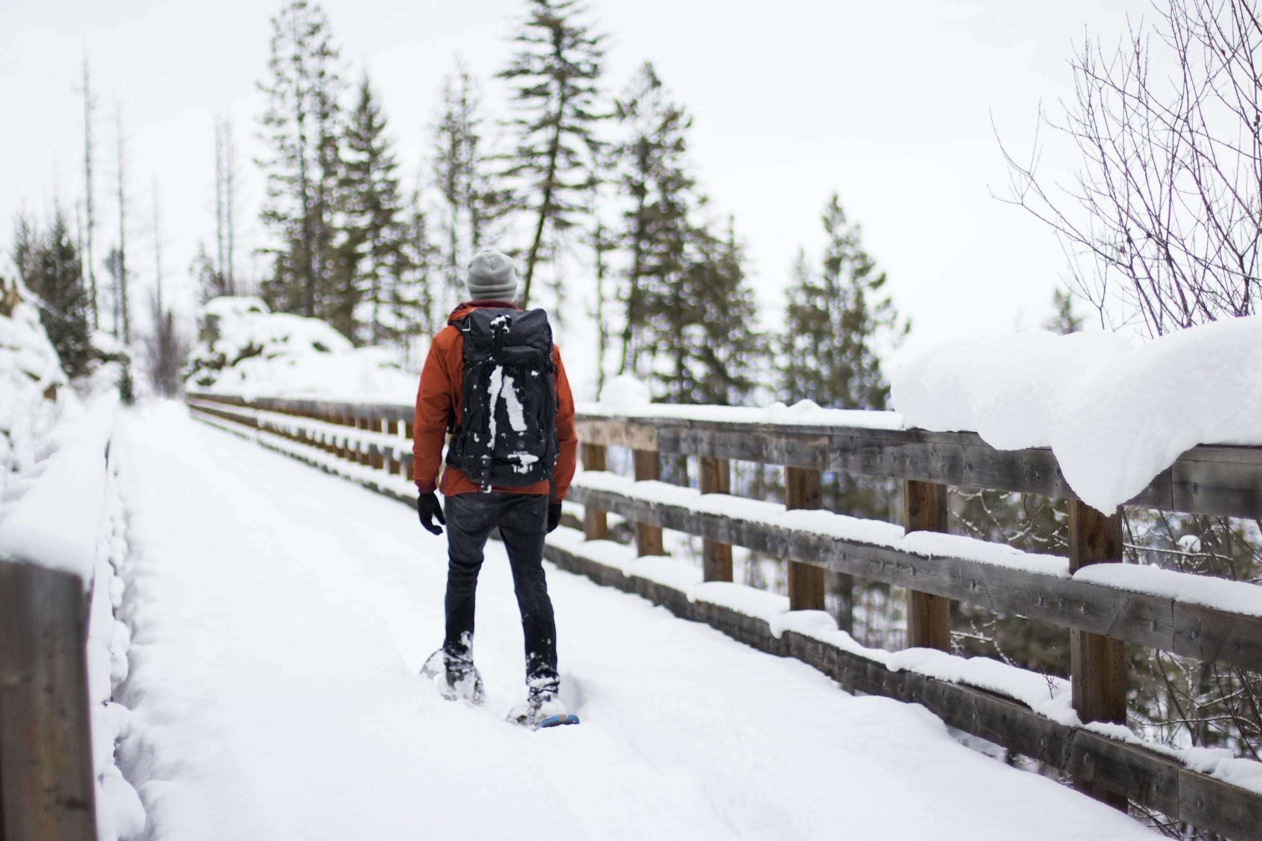 Snowshoeing at Myra Canyon Trestles