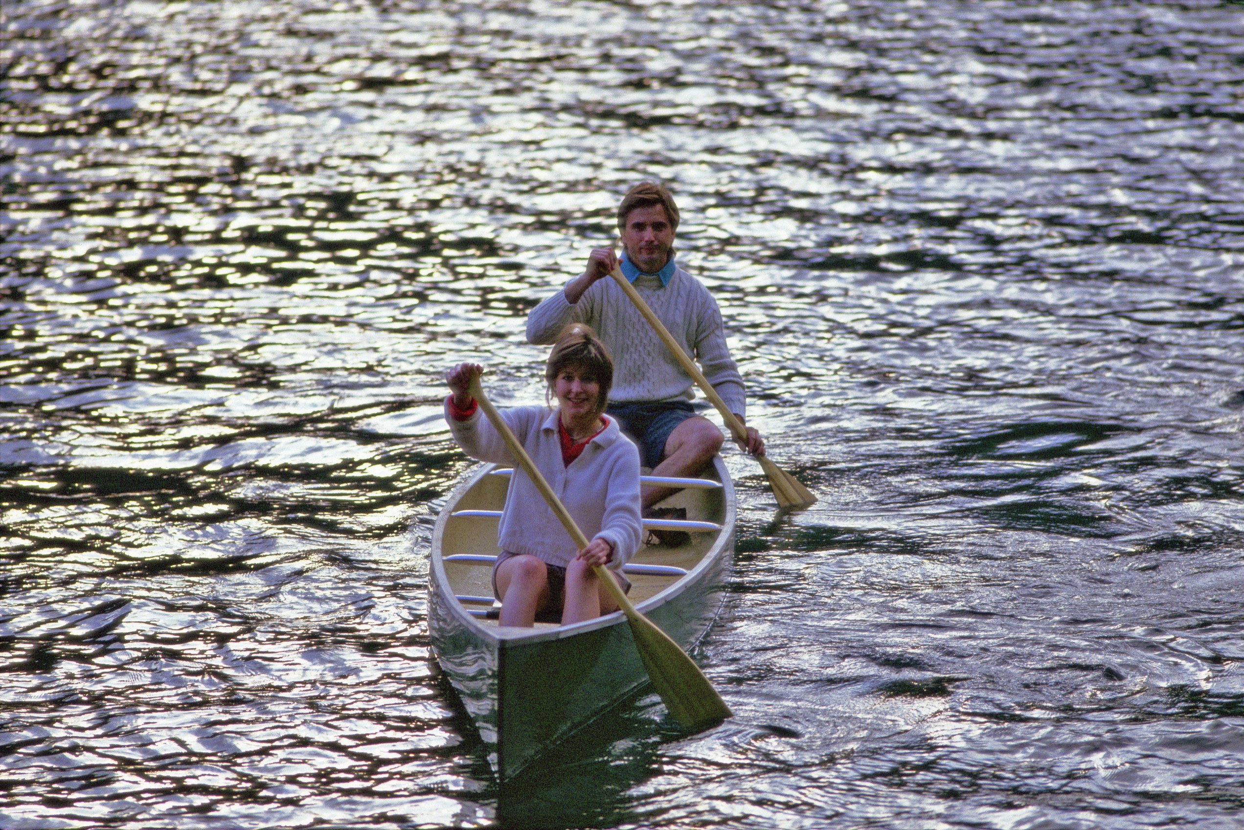 Couple canoeing