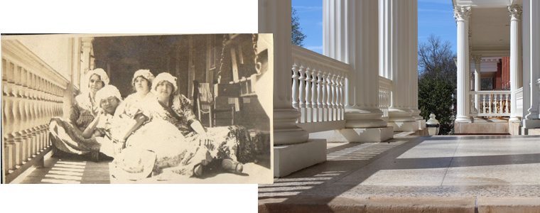 Then and Now Atkinson Porch GCSU