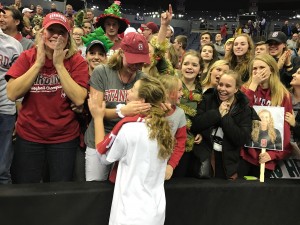 Volleyball fans celebrate