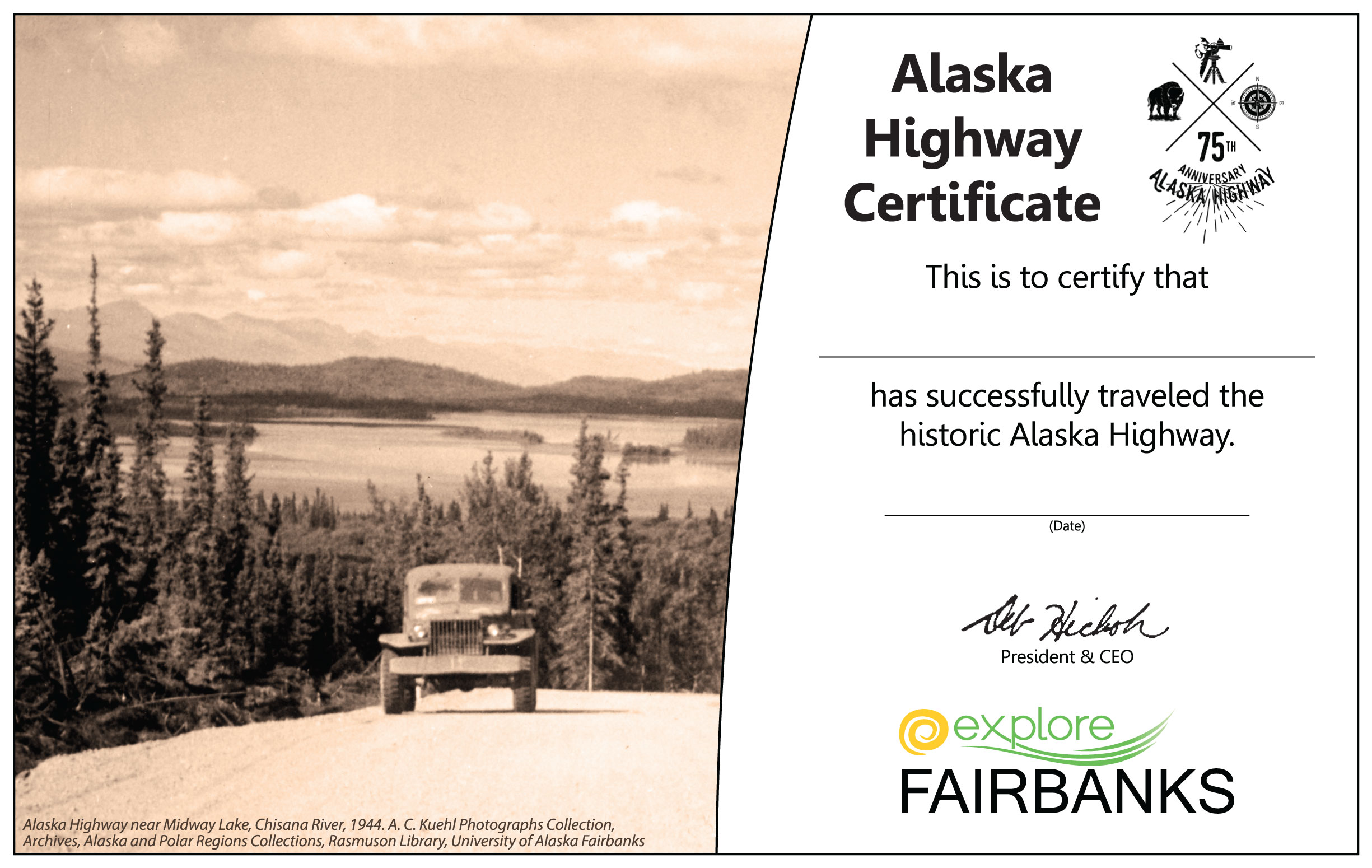 Alaska Highway Certifcate