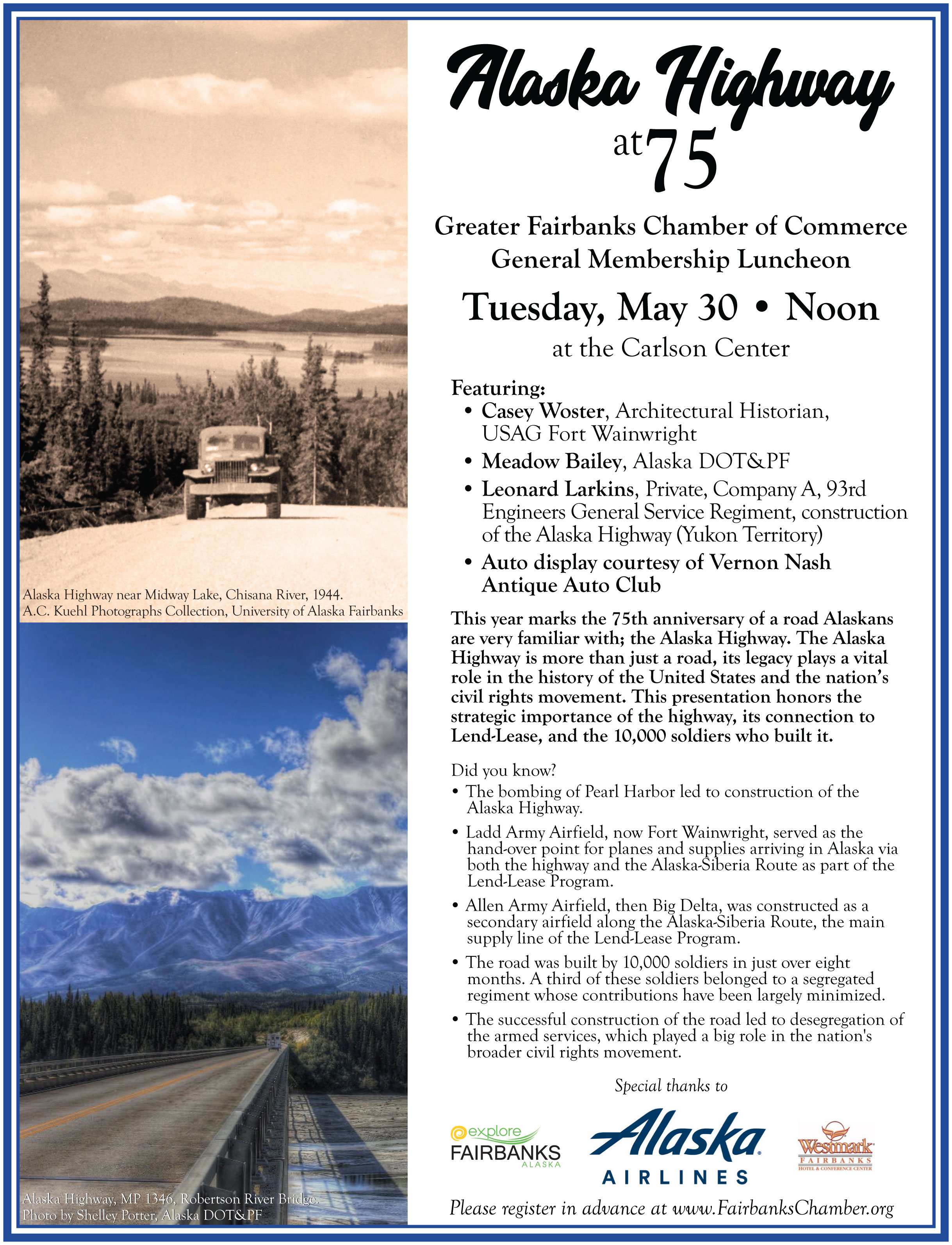 Alaska Highway Event flyer