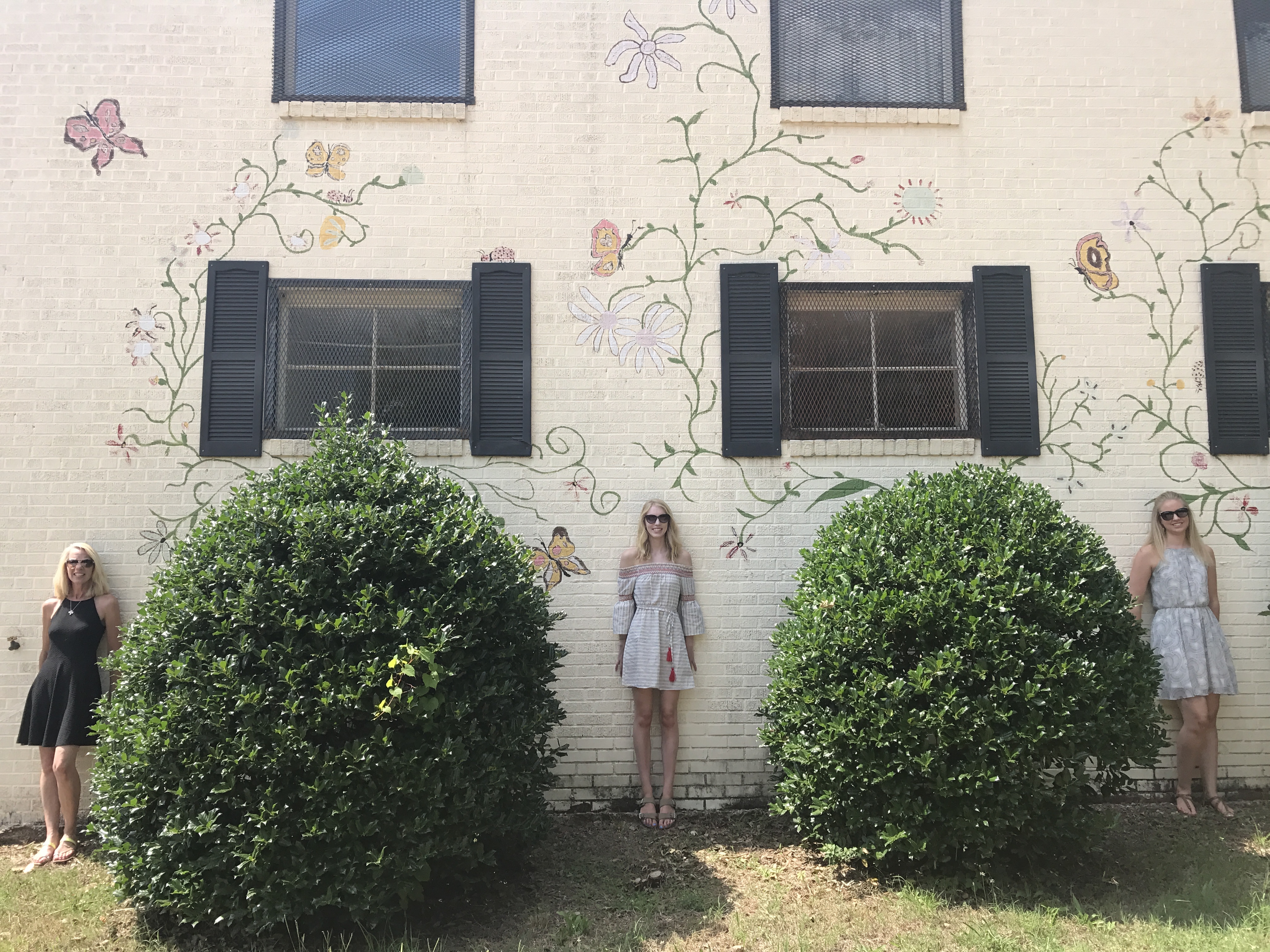 A simple mural design of flowers.