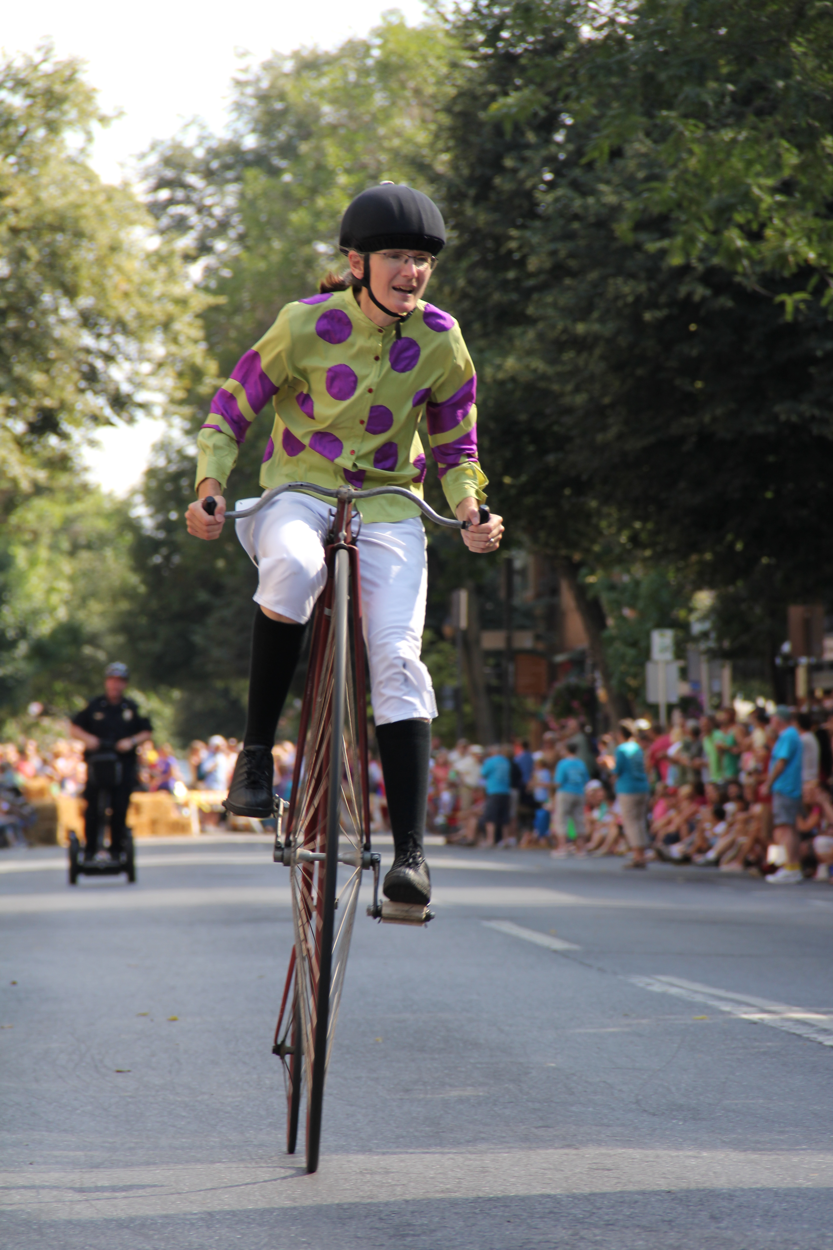 National Clustered Spires High Wheel Race Bicyclist