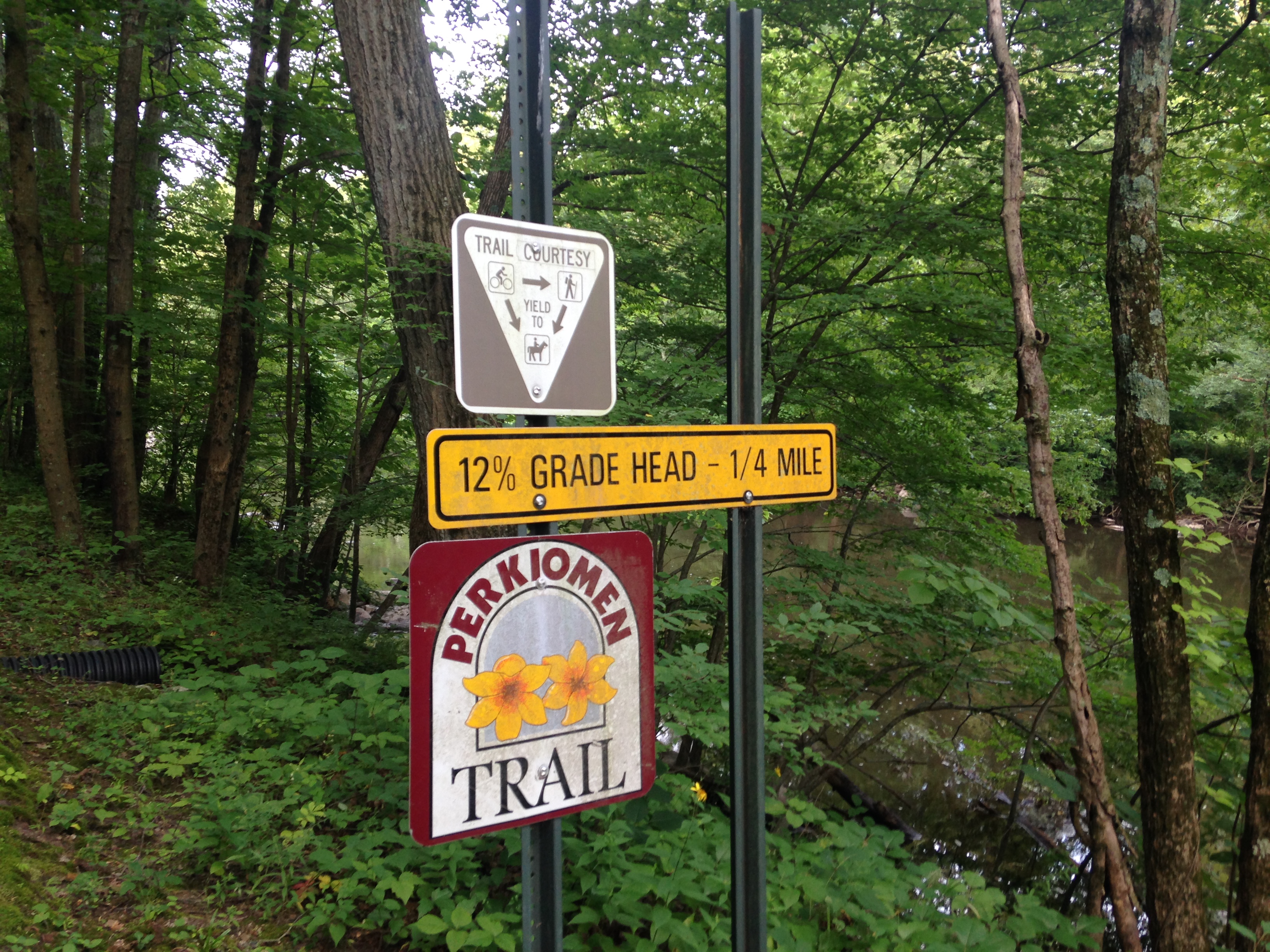 The 12% grade at Spring Mount is the hardest section of the Perkiomen Trail