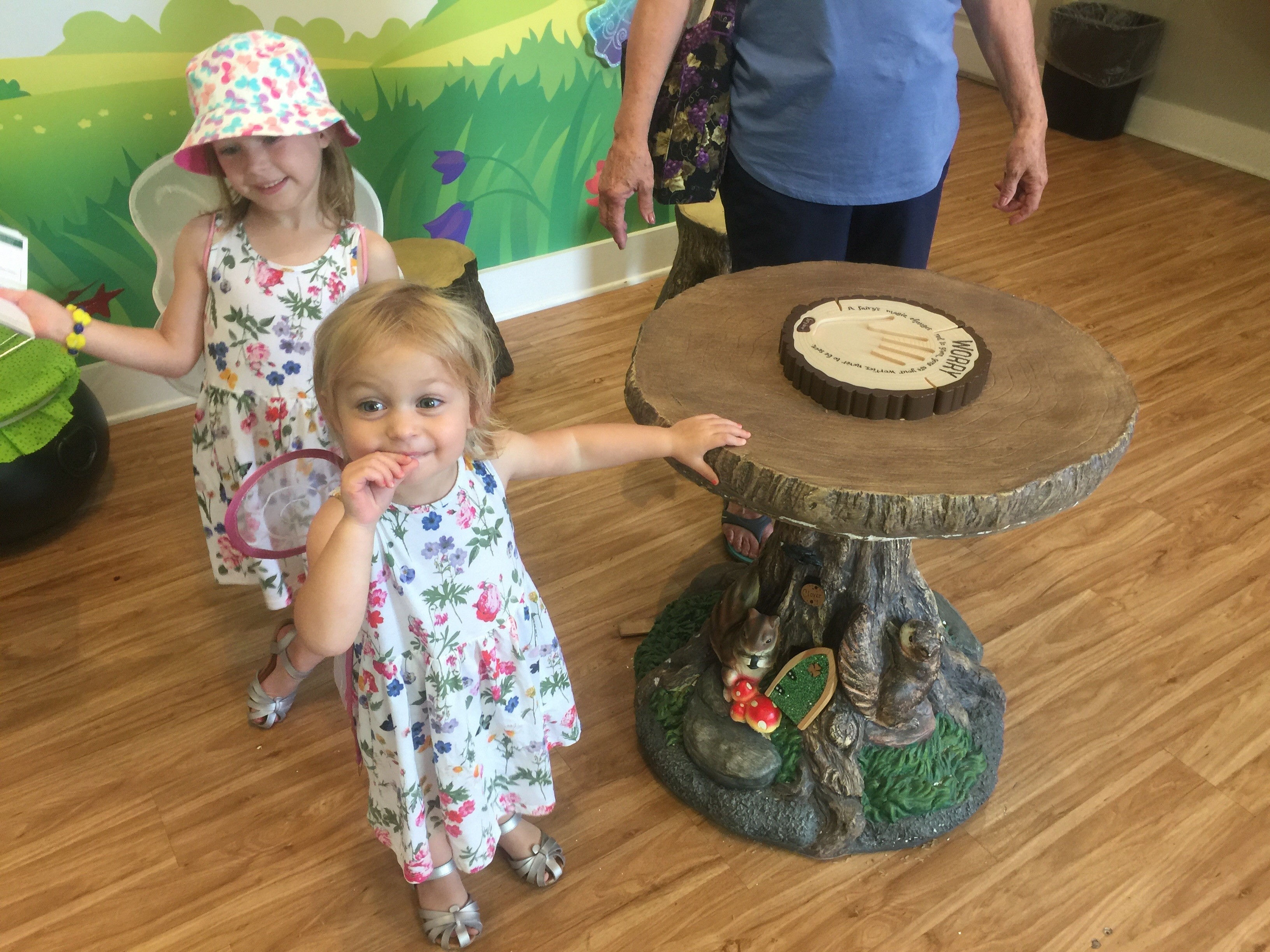 Little girls on the fairy door trail