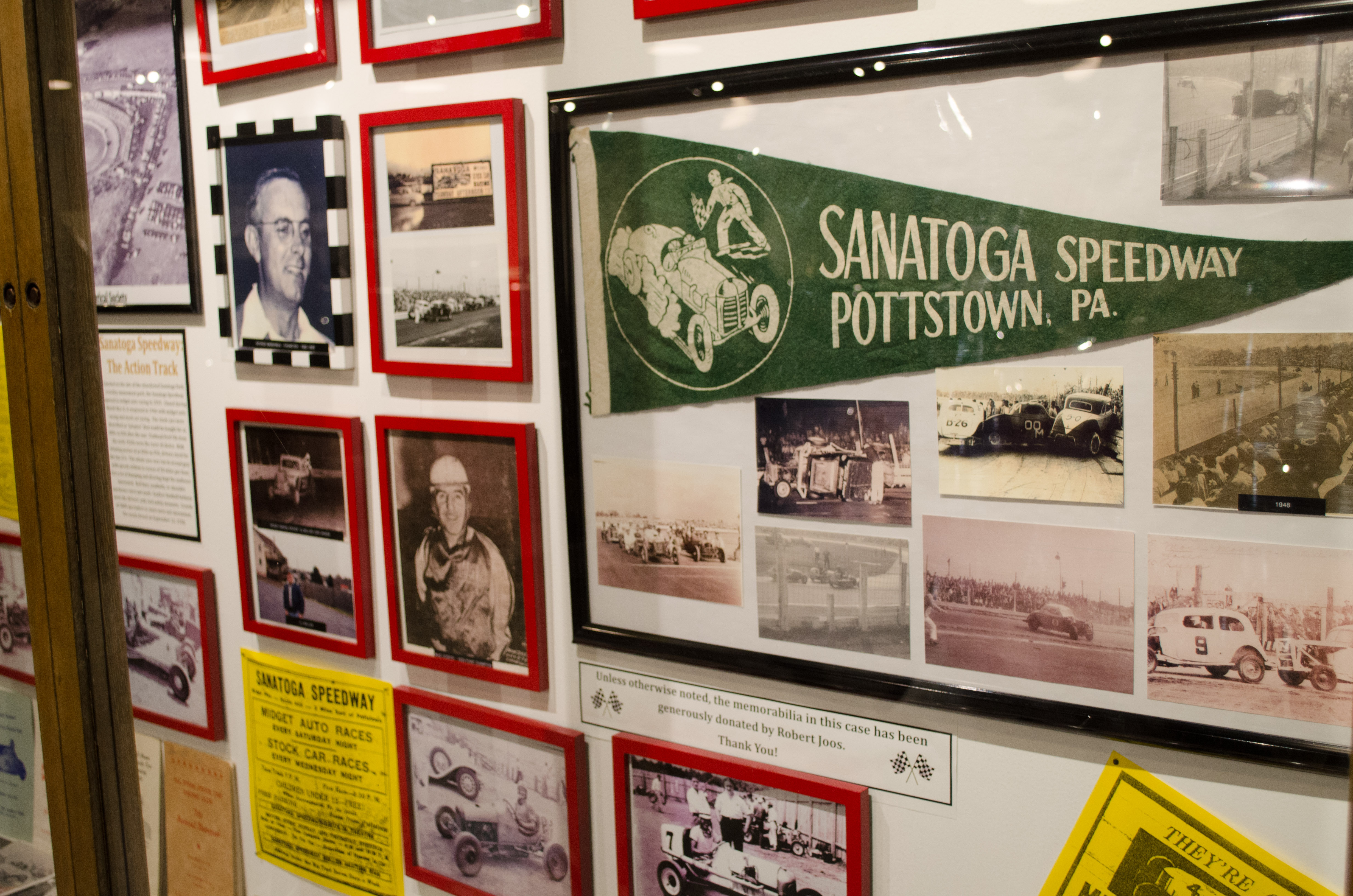 A tribute to the Sanatoga Speedway is one of many refurbished displays at the museum.