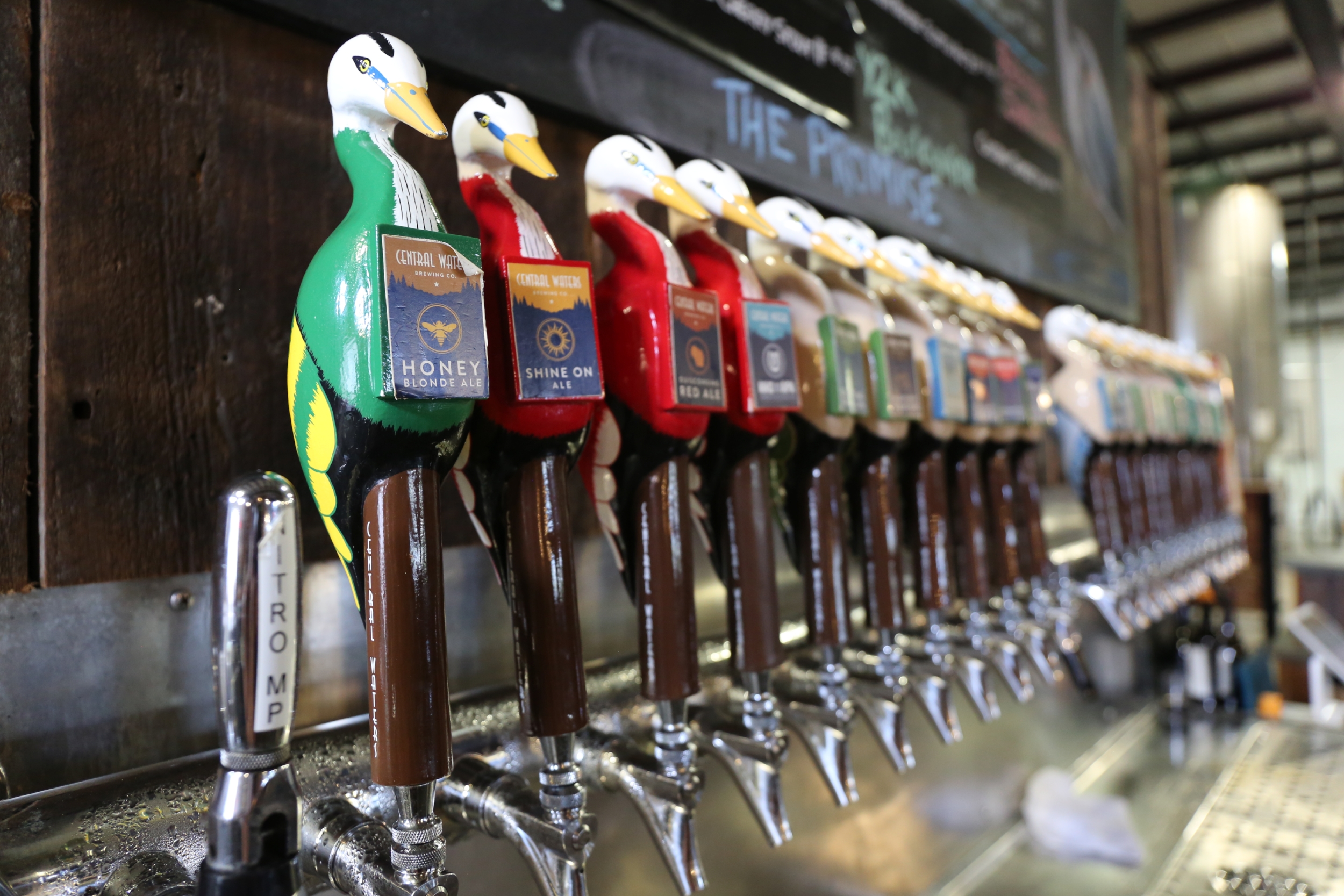 Central Waters Brewing Company Tap Room in Amherst, Wisconsin.