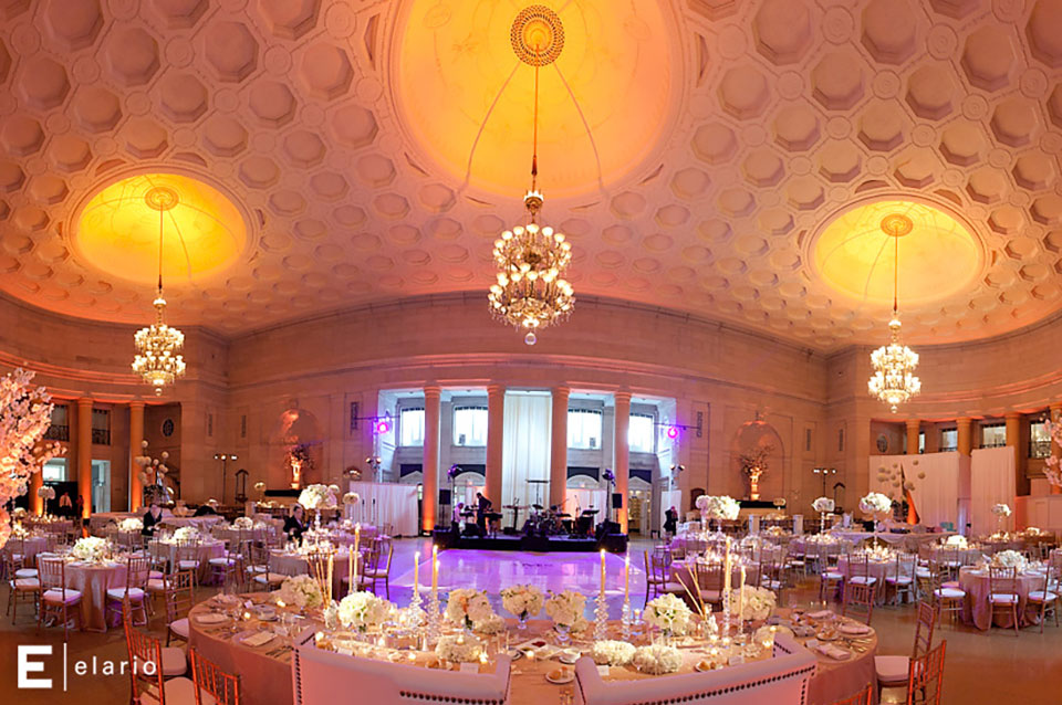 hall of springs set up for a wedding