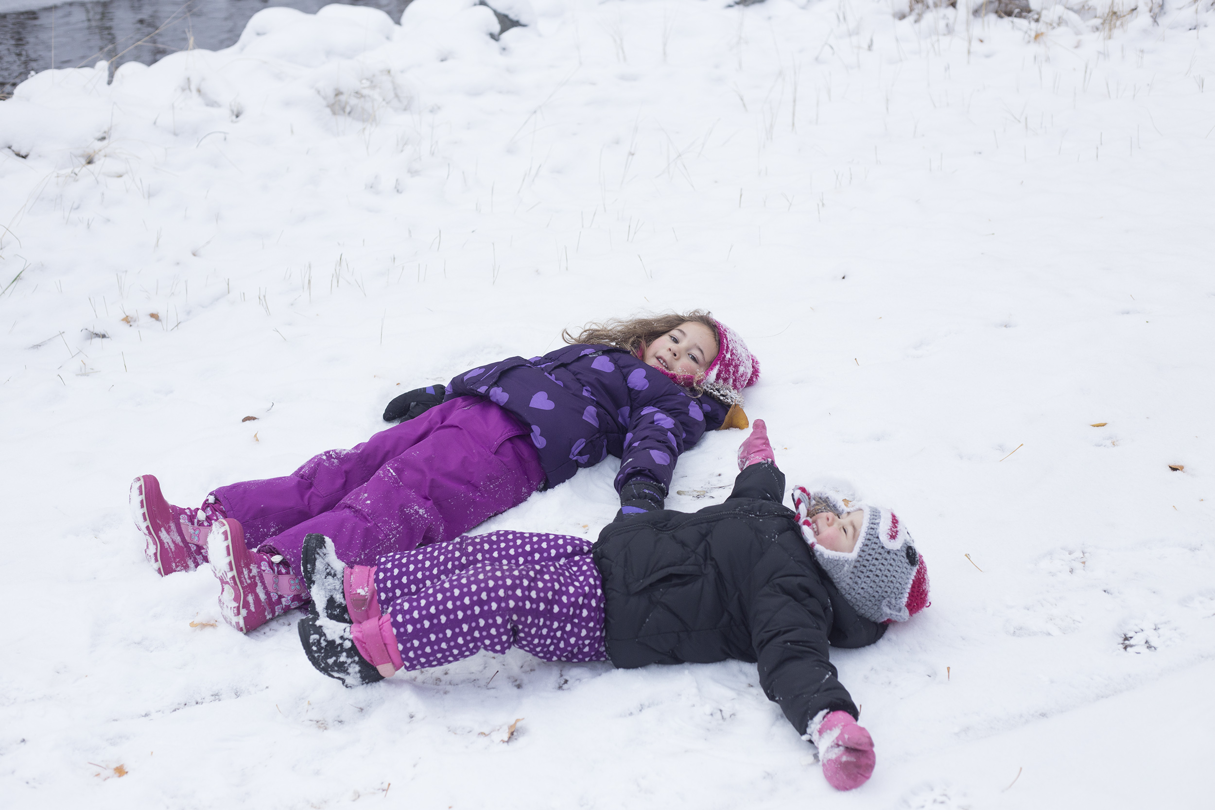 Snowy Mission Creek with the Girls