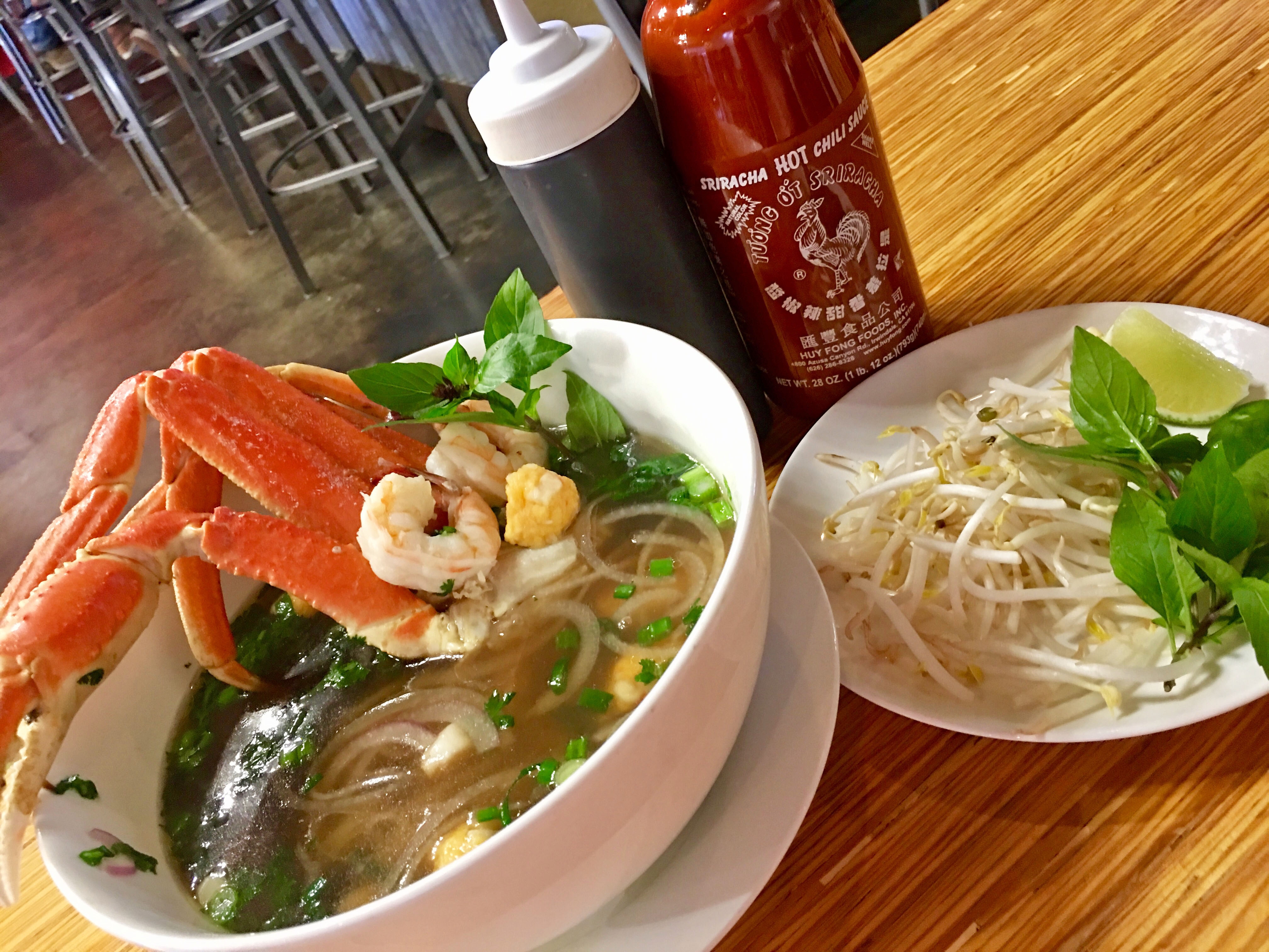 Seafood Pho with Crab Leg 