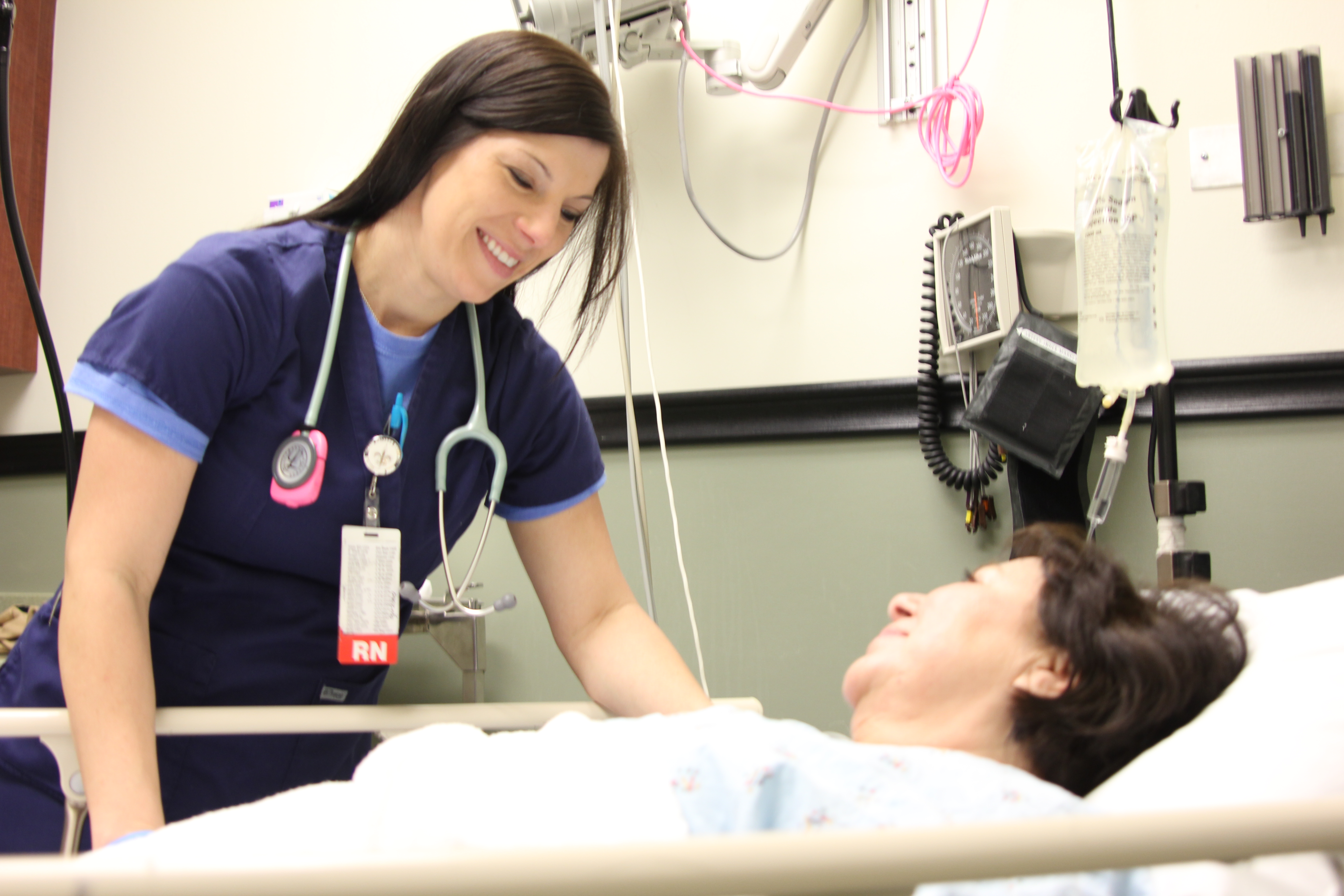 A nurse and patient at WJMC