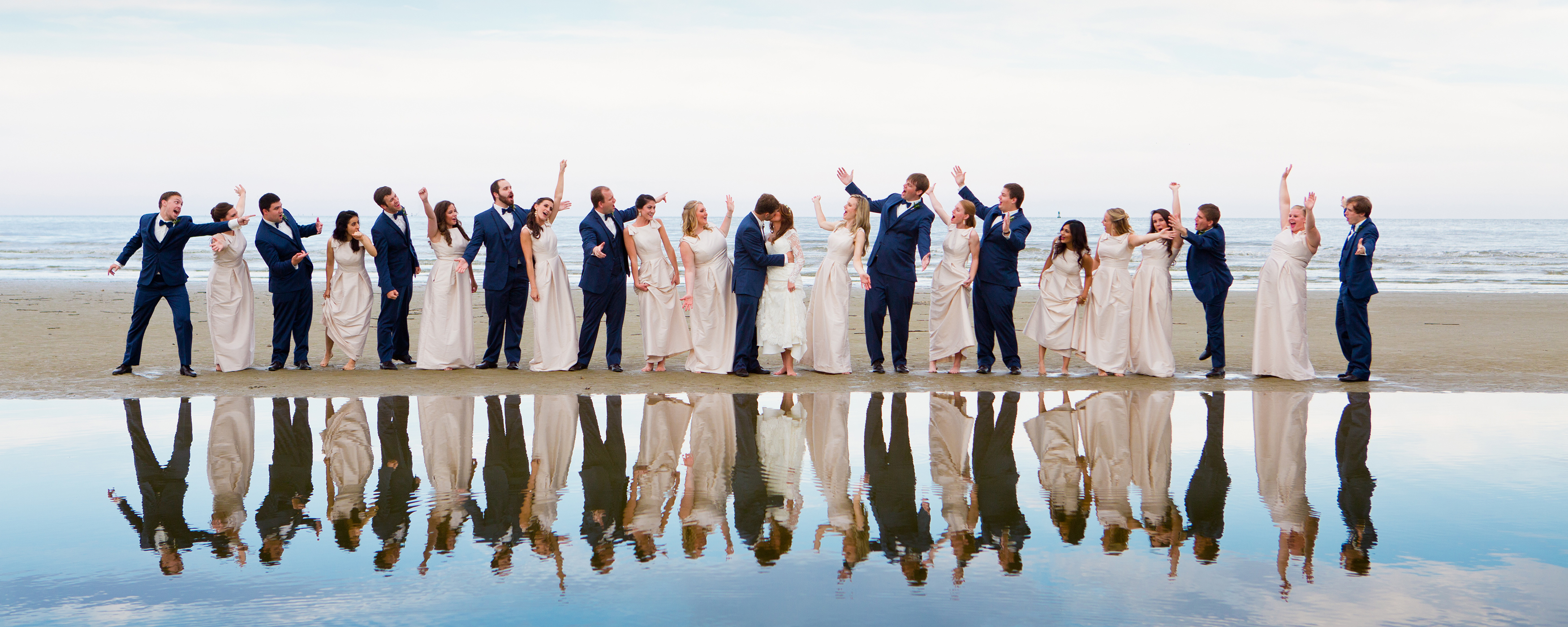 beach wedding party