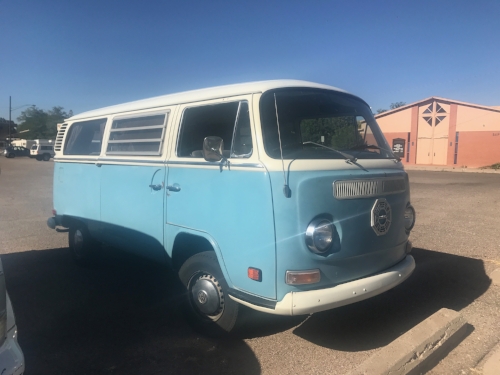 Blue VW bus