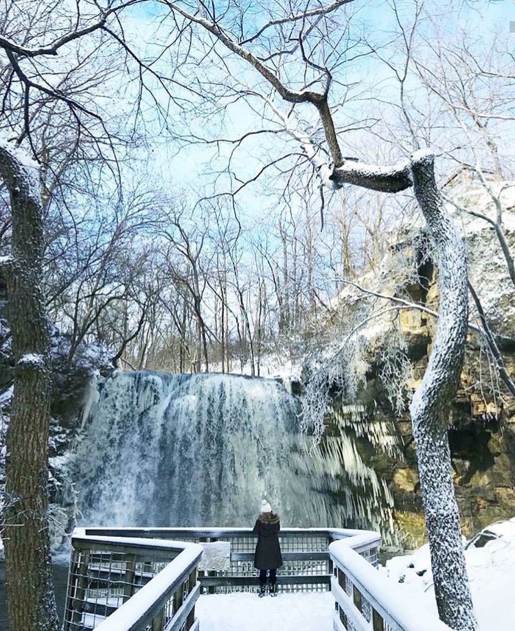 Hayden Falls Park in Winter