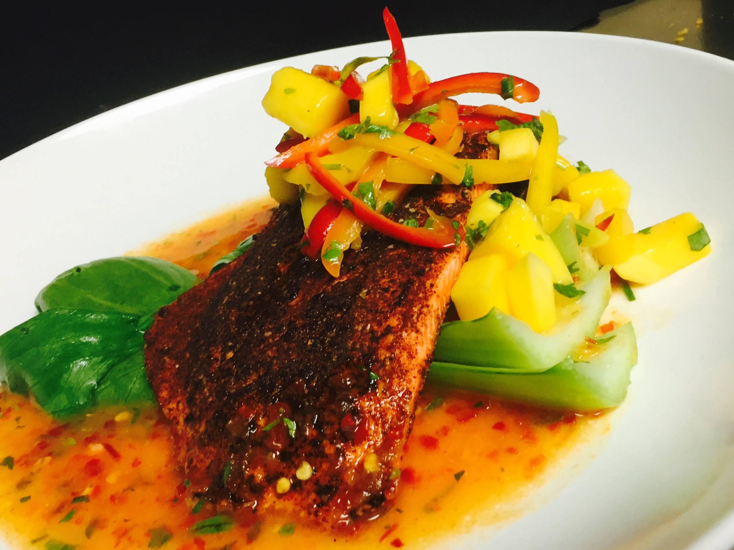 HG Bistro's blackened sockeye salmon