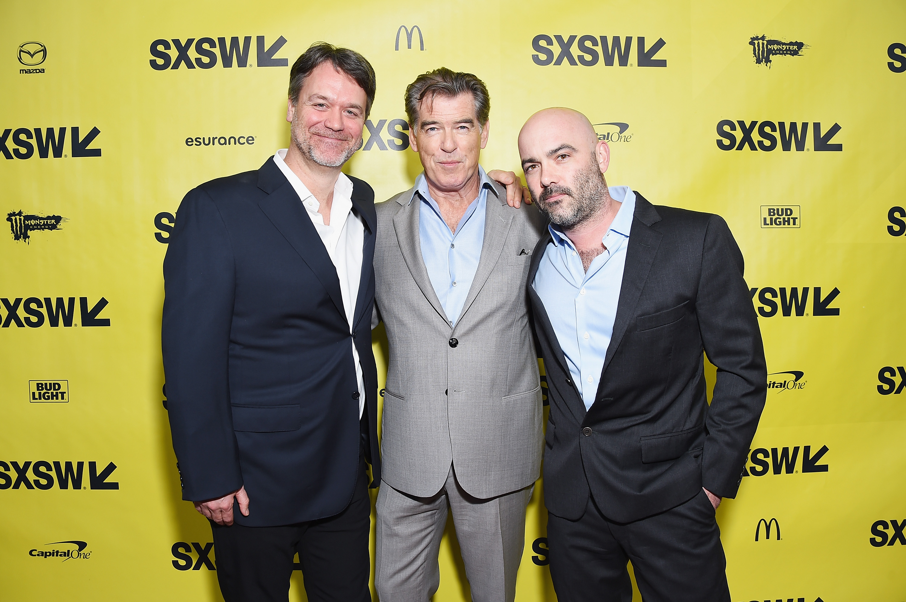 Executive Producer Kevin Murphy, Actor Pierce Brosnan, and Co-Creator/Executive Producer Philipp Meyer attend the "The Son" premiere at SXSW 2017