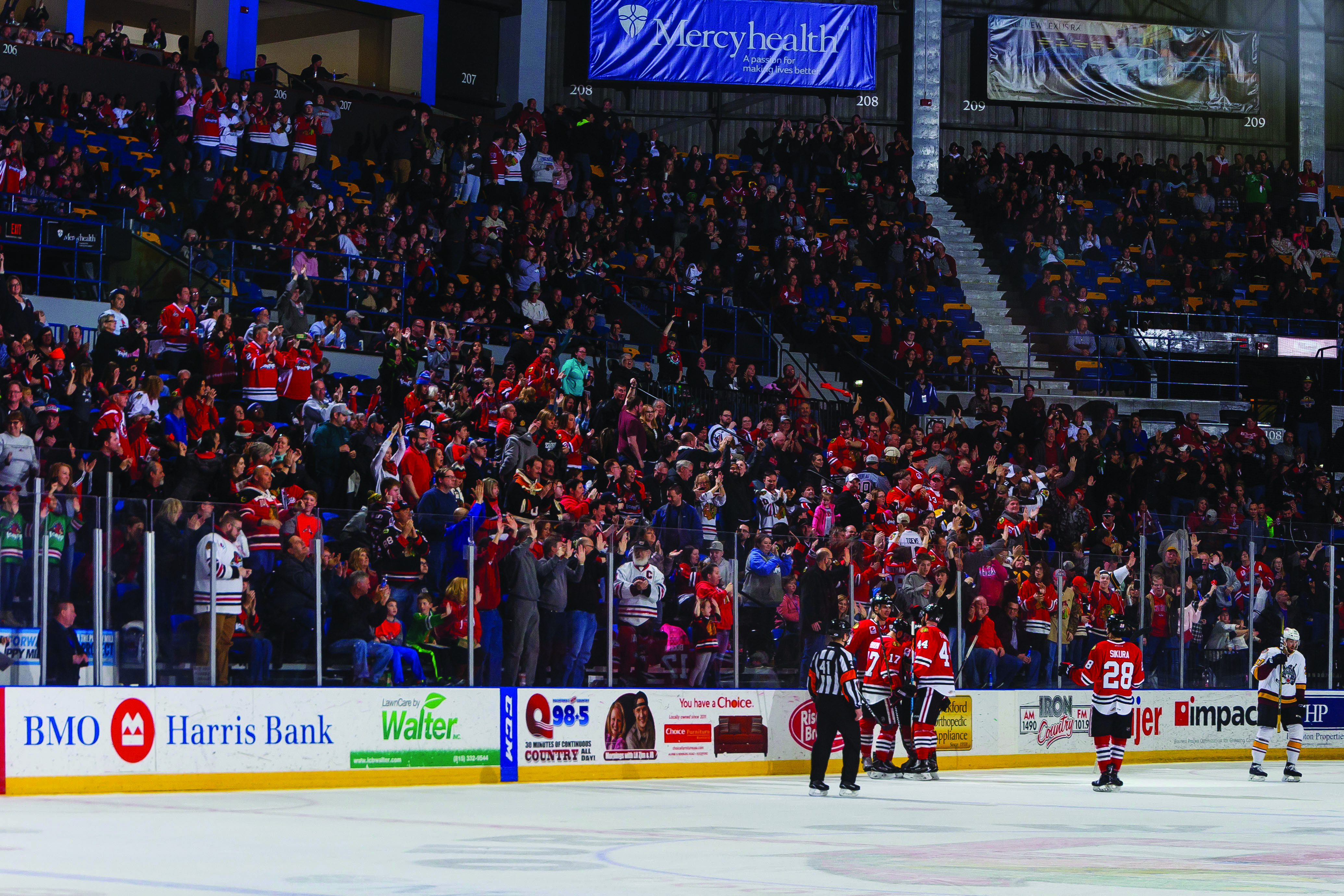 IceHogs fans celebrate