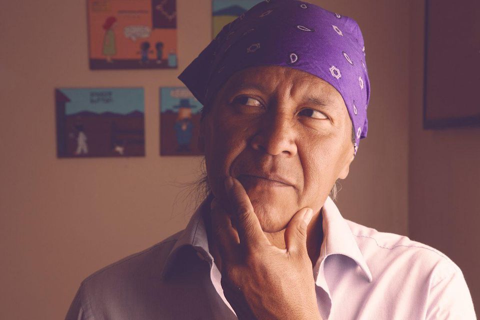 Native American cartoonist Ricardo Cate.