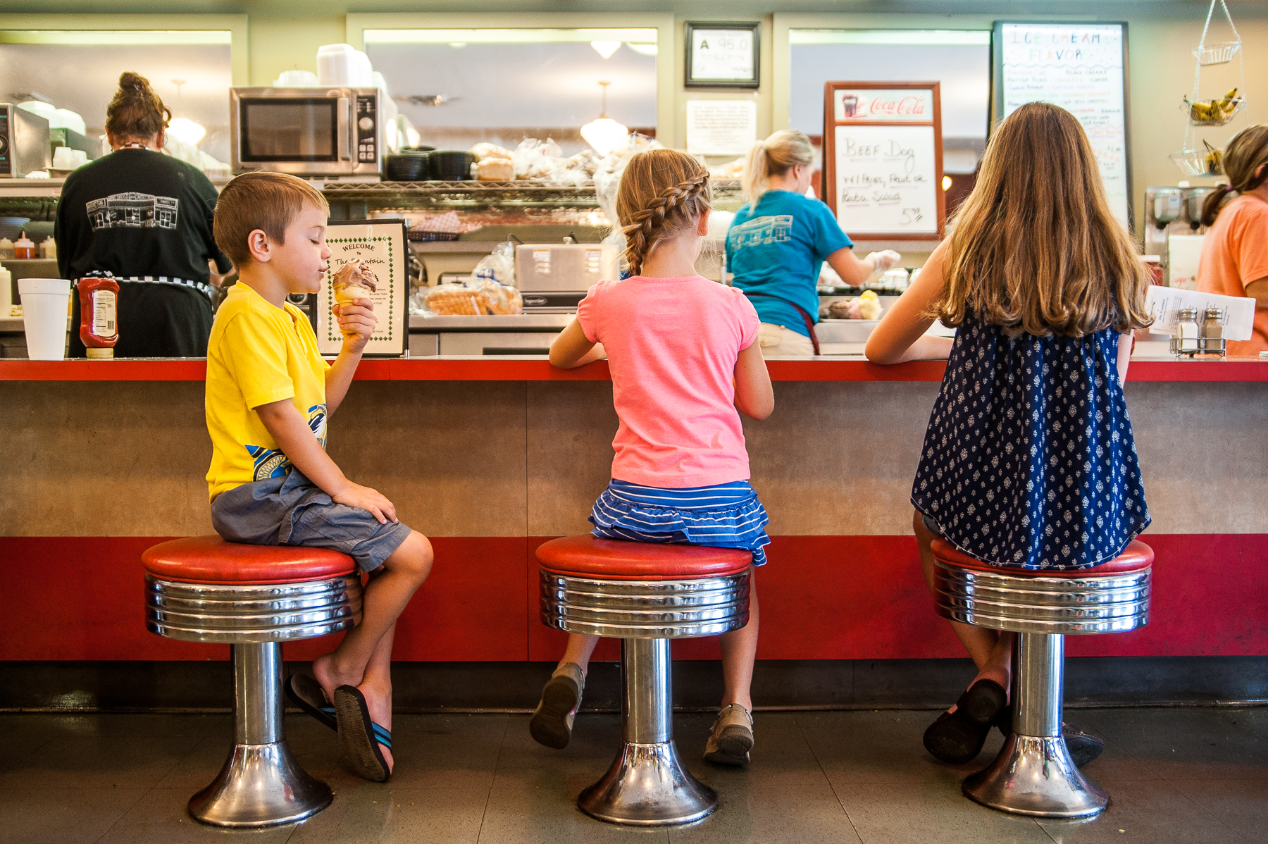 Kids Eating Ice Cream at Smith's Drug - The Fountain