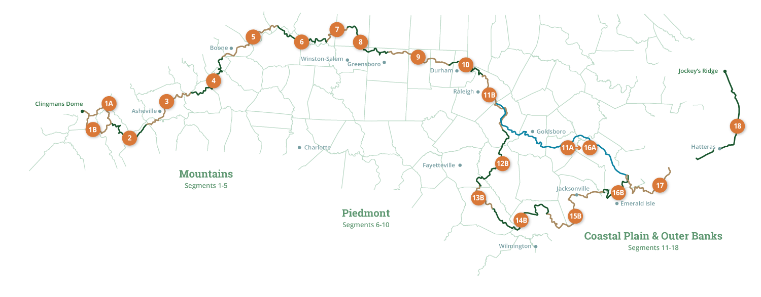 Mountains to Sea Trail Map