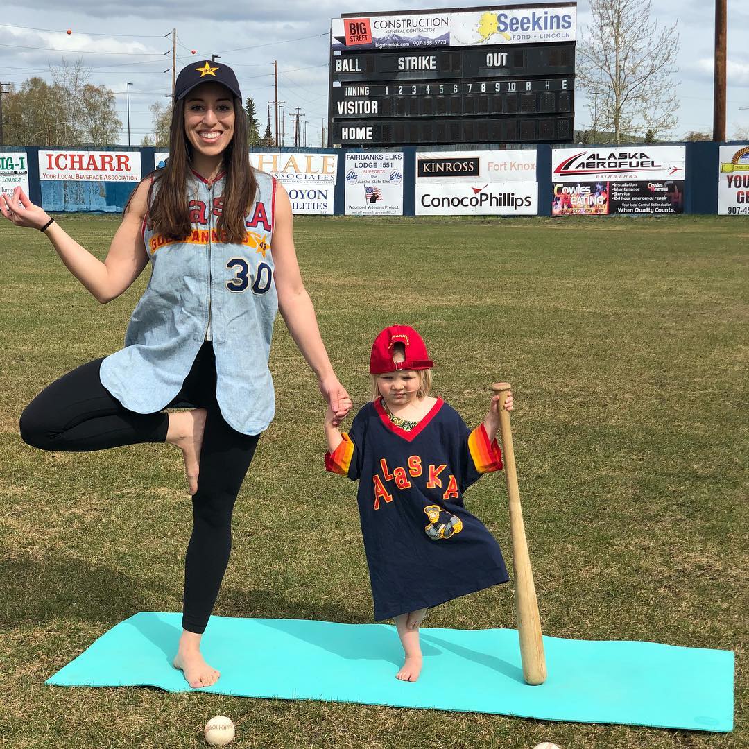 Yoga in the Outfield Alaska Goldpanners Fairbanks Solstice